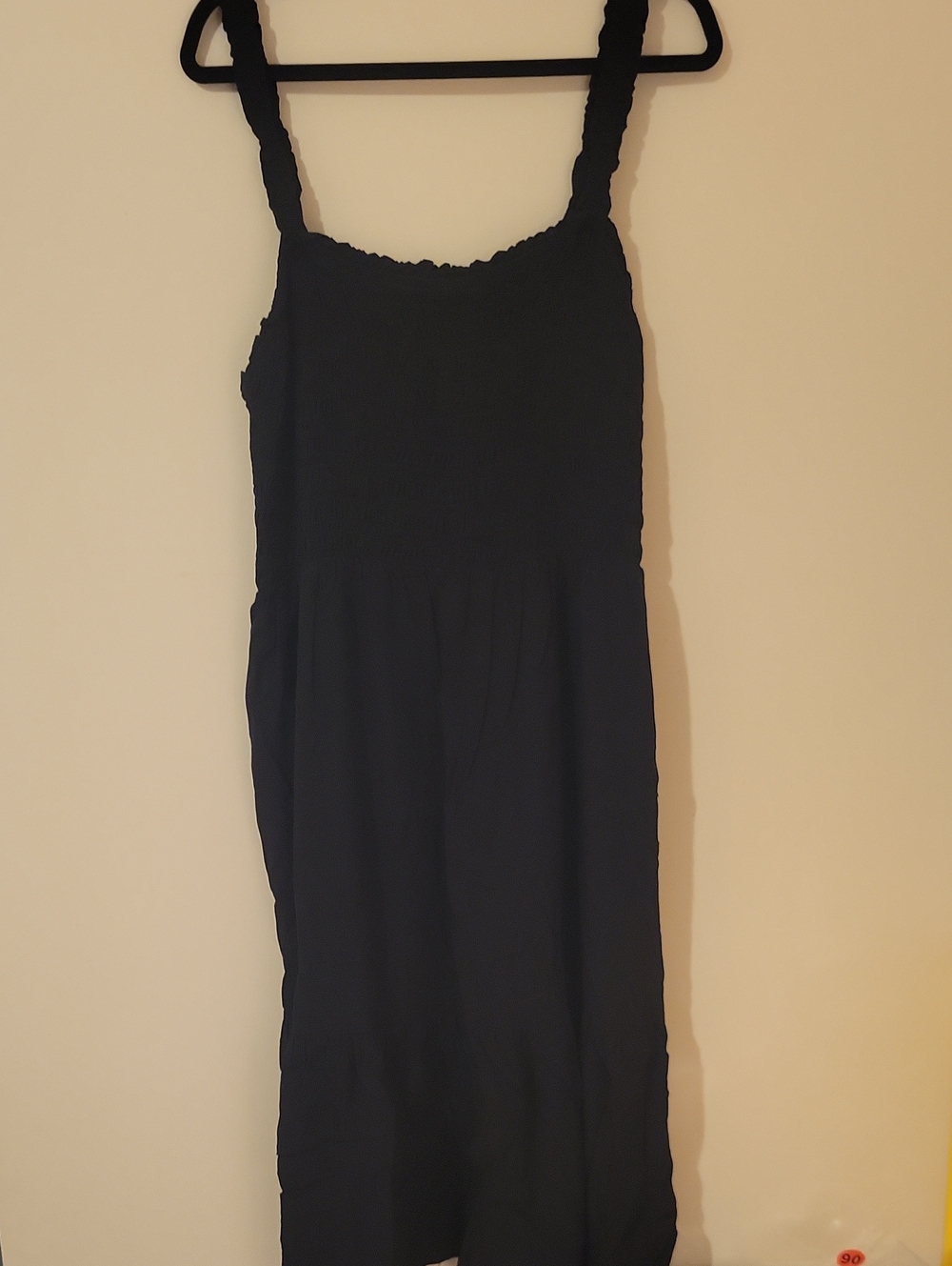 #91  (Bundle 5 For $35) Black Smocked Tank Midi Dress